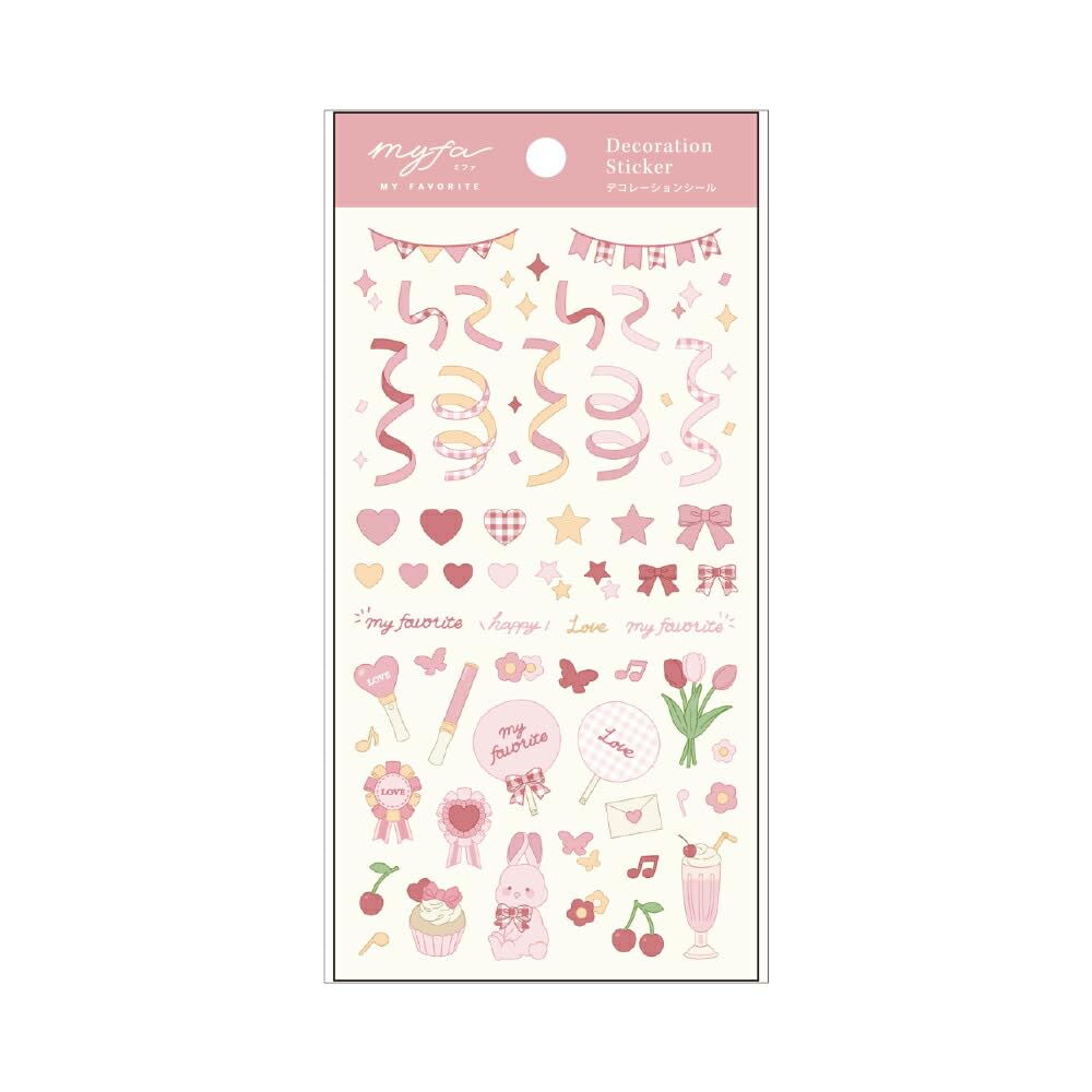 

LIHIT LAB myfa Decoration Sherbet Oshikatsu of Stickers, Pink, Goods, Y-3000-12 (Set 5)