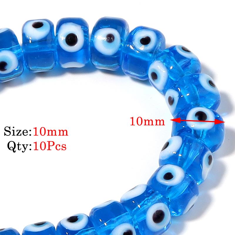 Round Lampwork Evil Eye Beads Liuli Flat Loose Fashion Jewelry For Bead Diy Handmade Bracelets Phone Charm Components