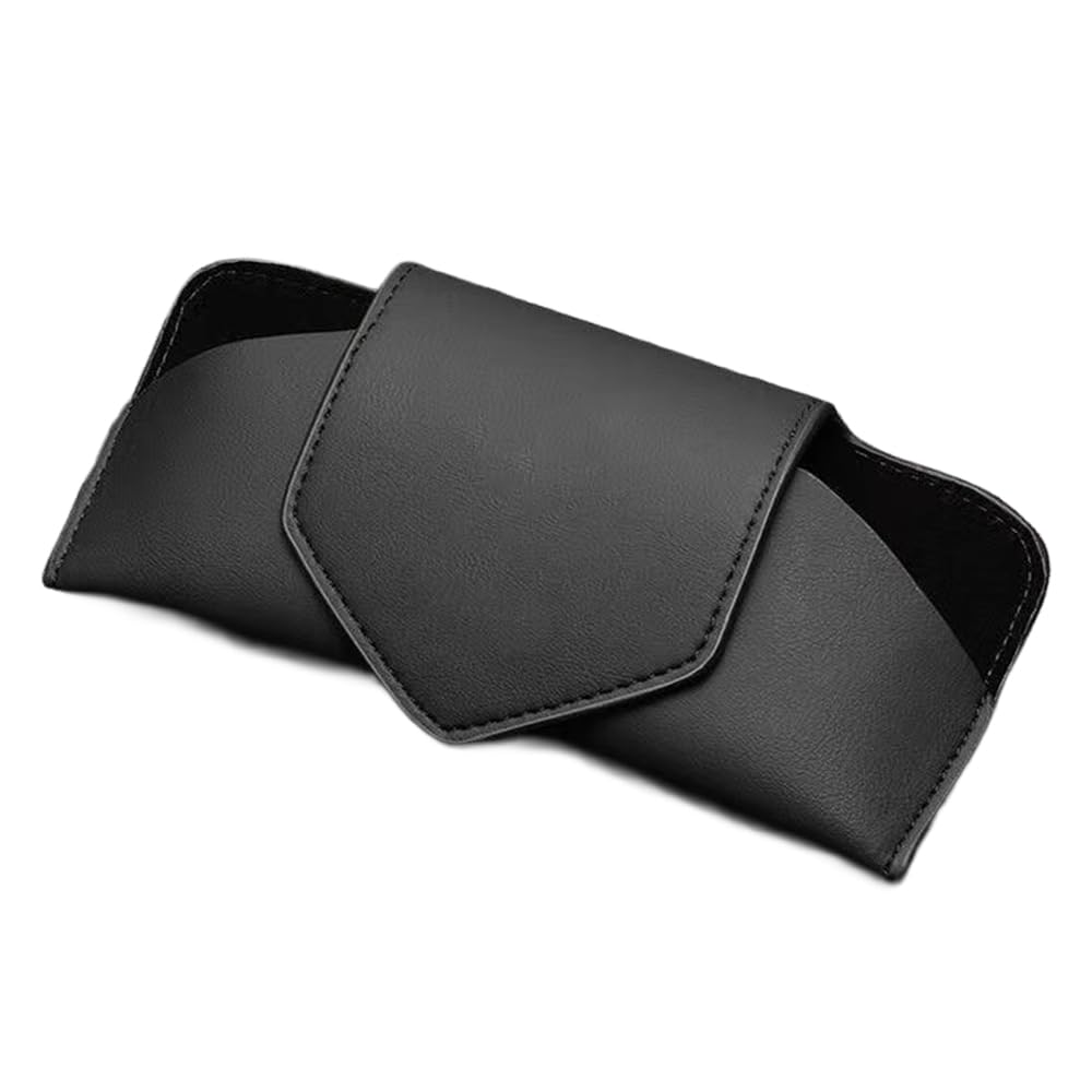HIRAISM Car Sunglasses Eyeglass Sun Visor Easy Magnetic Closure Holder, Case, Storage, Installation, (Black)