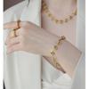 Elegante Bracciale a Nodo in Acciaio al Titanio Placcato Oro 18K per Donna