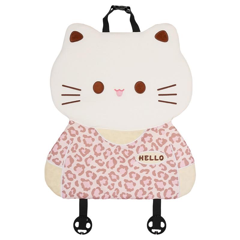 New car seat cushion leopard print cat four seasons universal car seat cushion linen breathable and comfortable car seat cover