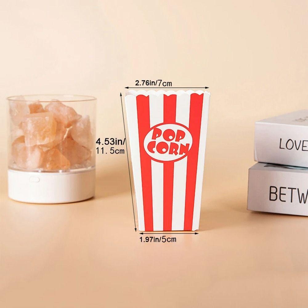 12pcs DIY Gifts Paper Popcorn Striped Bags Folding Snack Containers Popcorn Paper Boxes Carnivals