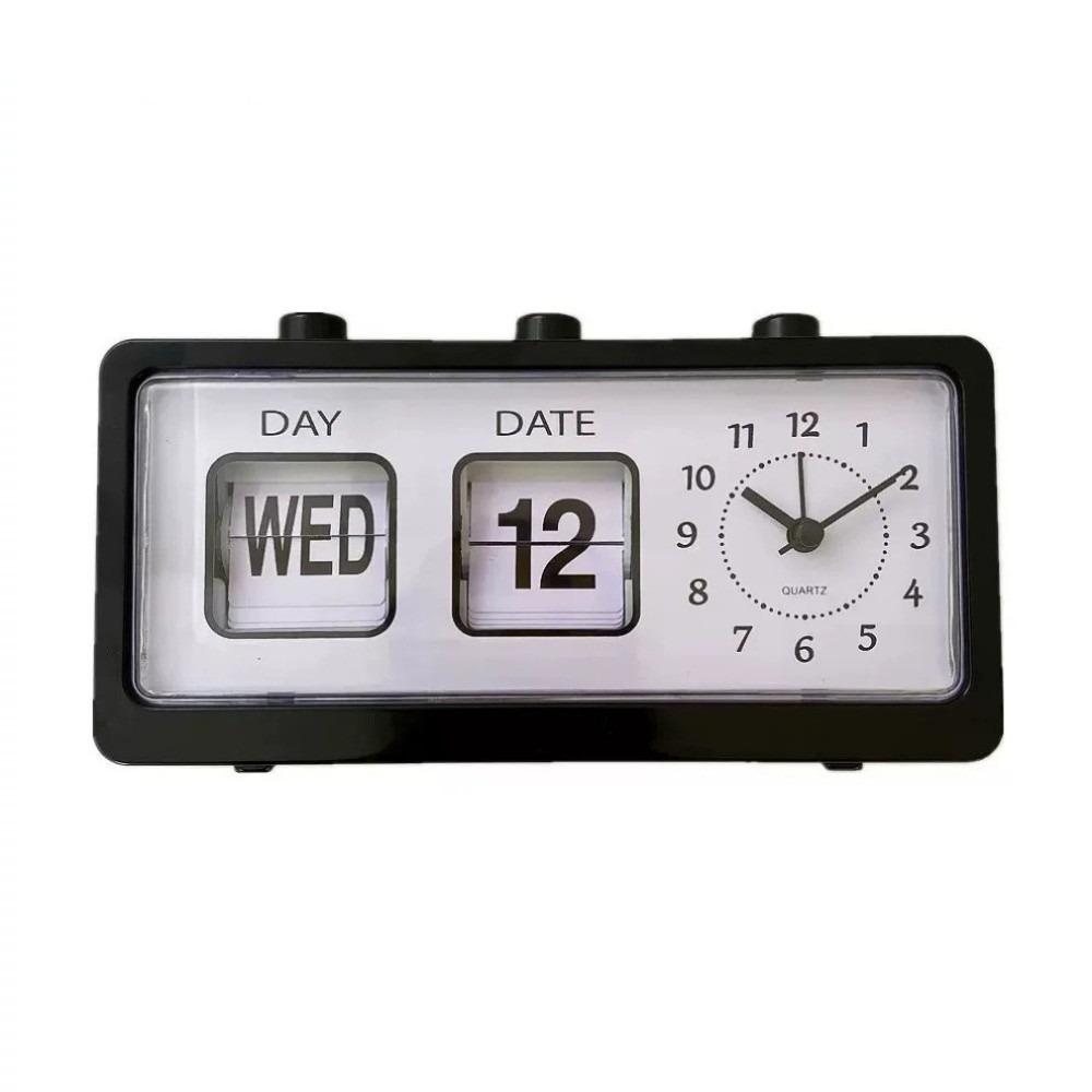 Date Week Manual Page-flipping Calendar Clock Electronic Table Clock Mechanical Alarm Clock  School