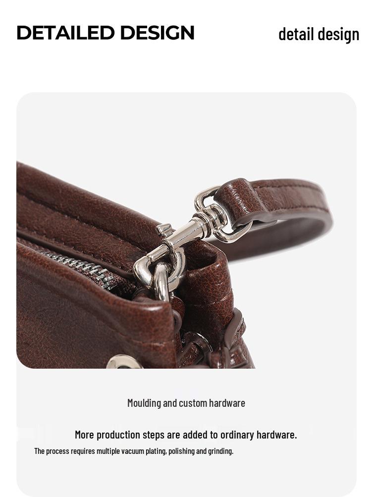 Dámská retro minimalistická kožená kabelka s uzlem - Prémiová, univerzální pro podzim/zimu, malá čtvercová, na jedno rameno nebo crossbody.