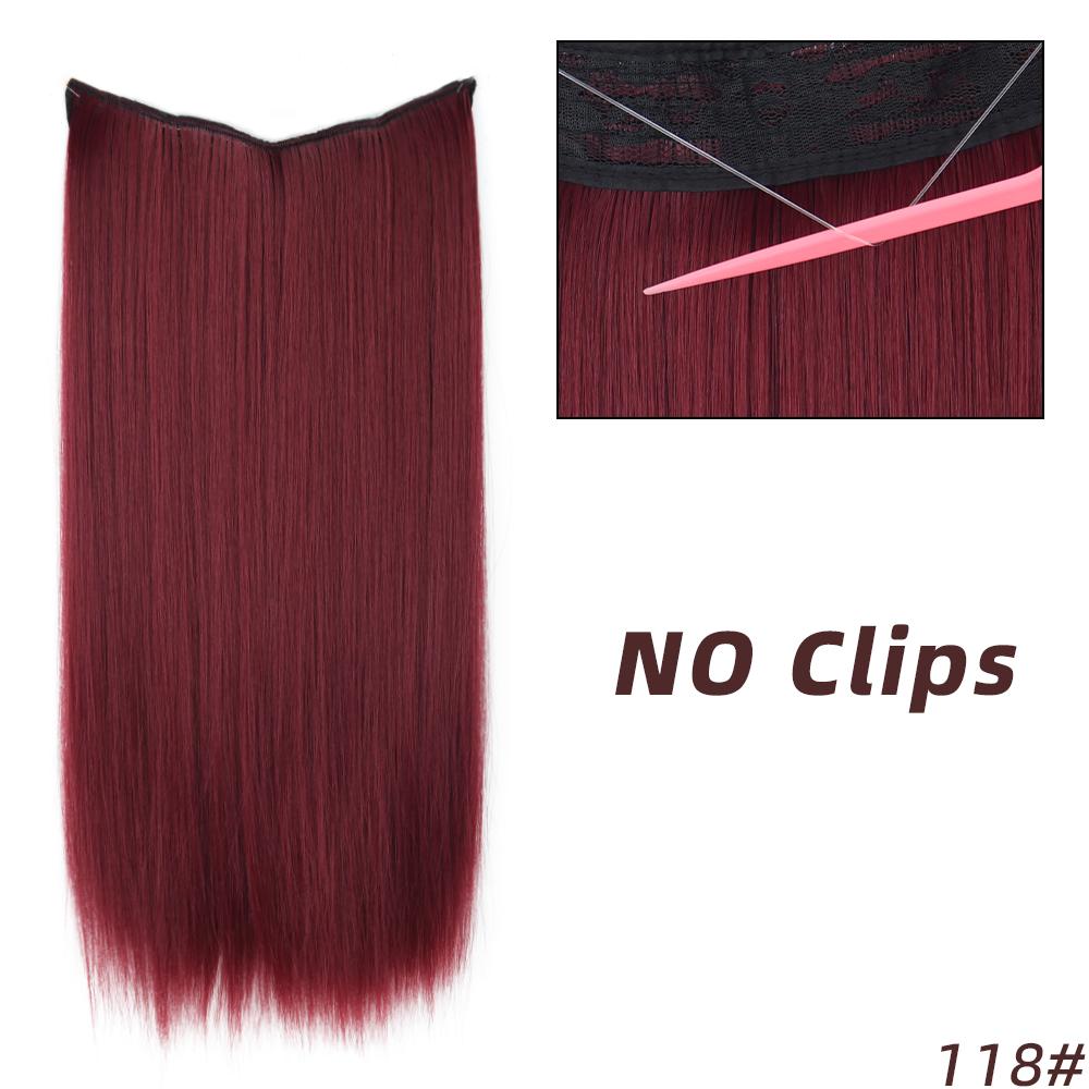 MISSQUEEN Lung drept Blond deschis Culori mixte Extensii de păr invizibile Fibră sintetică Purtare zilnică Fără agrafe Postiță