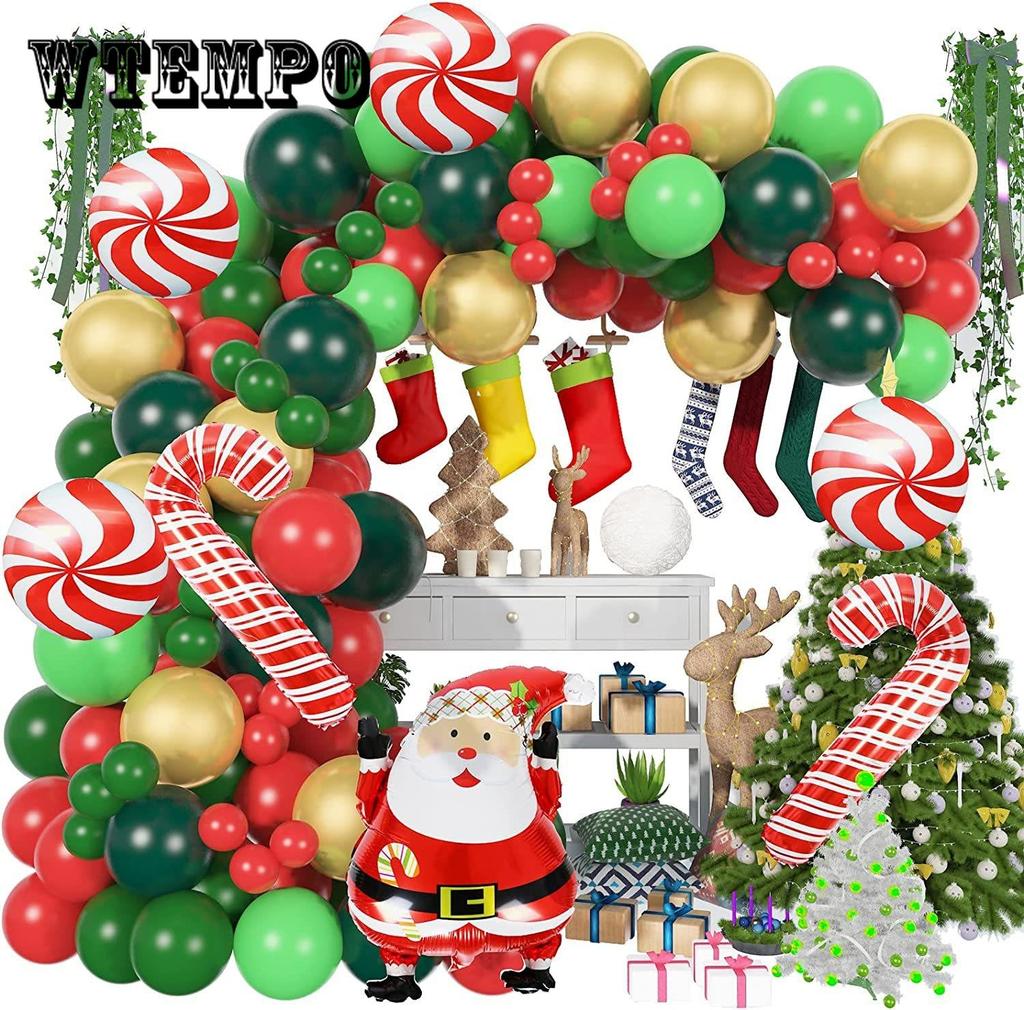 150 stücke Weihnachten Ballon Bogen Grün Gold Rot Box Candy Ballons Girlande Kegel Explosion Stern Folien Ballons Weihnachten Dekoration Party