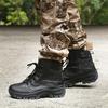 Outdoor Warm Men Hiking Boots Tactical Hunting Climbing Camping Fishing Boots Breathable Waterproof Warm Wear-Resistant Shoes