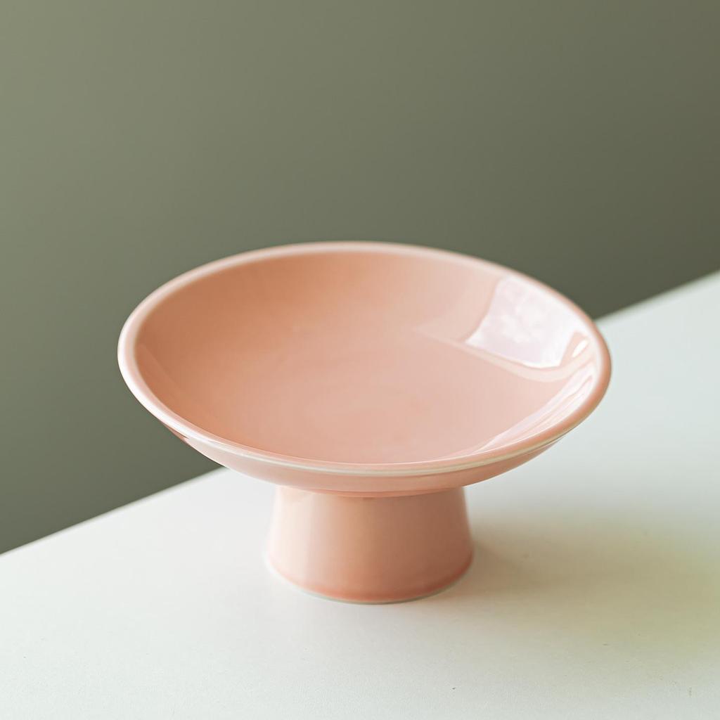 Elegant Ceramic Fruit & Dessert Plate with High Base – Luxurious Tableware for Cold Dishes