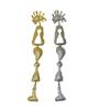 Metal Alloy Long Pendant Pins Exaggerated Pin Brooches Fashion Eyes Facial Brooches  Coat Accessory