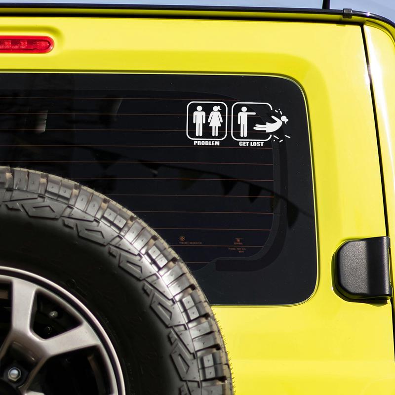 Car Stickers Man Woman Relationship Problem Get Lost Funny Vinyl Decal For Auto SUV Truck Window Bumper Waterproof Accessories