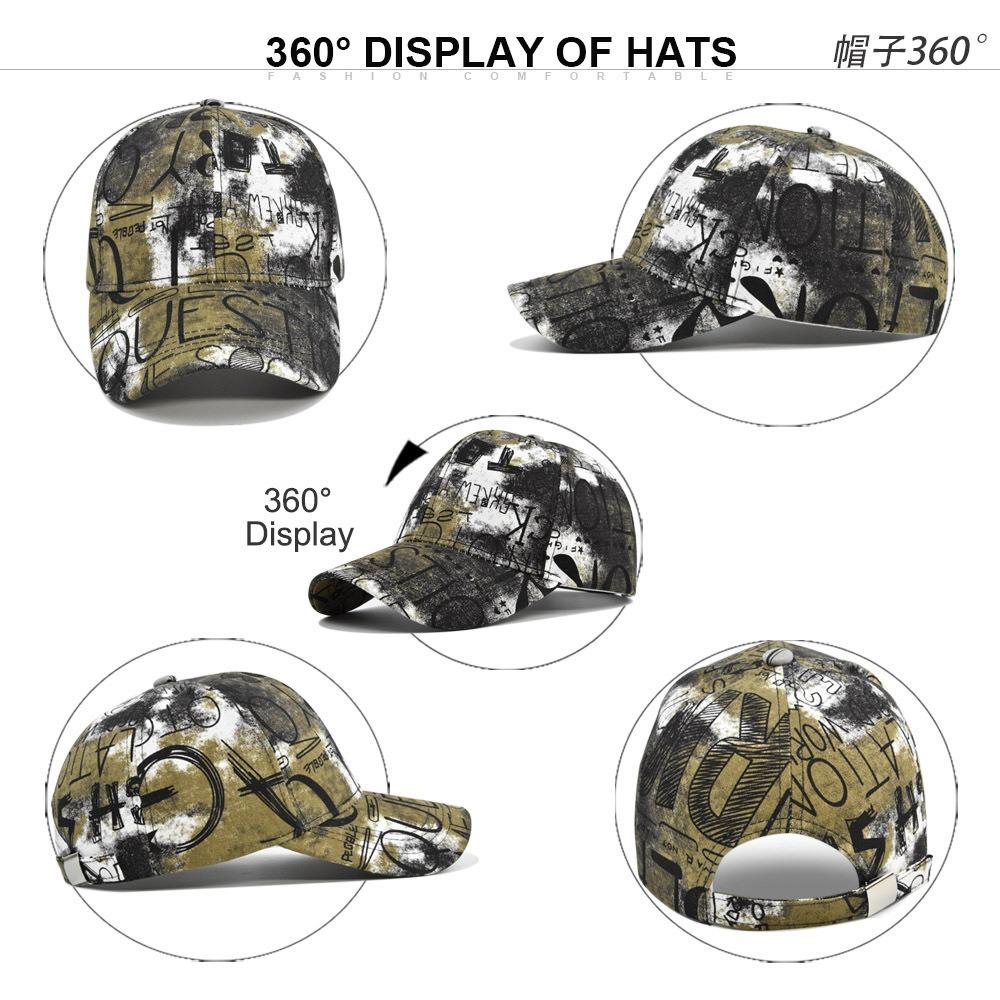 Casquette de baseball ajustable à visière avec imprimé graffiti, unisexe, style hip-hop, pour sports de plein air