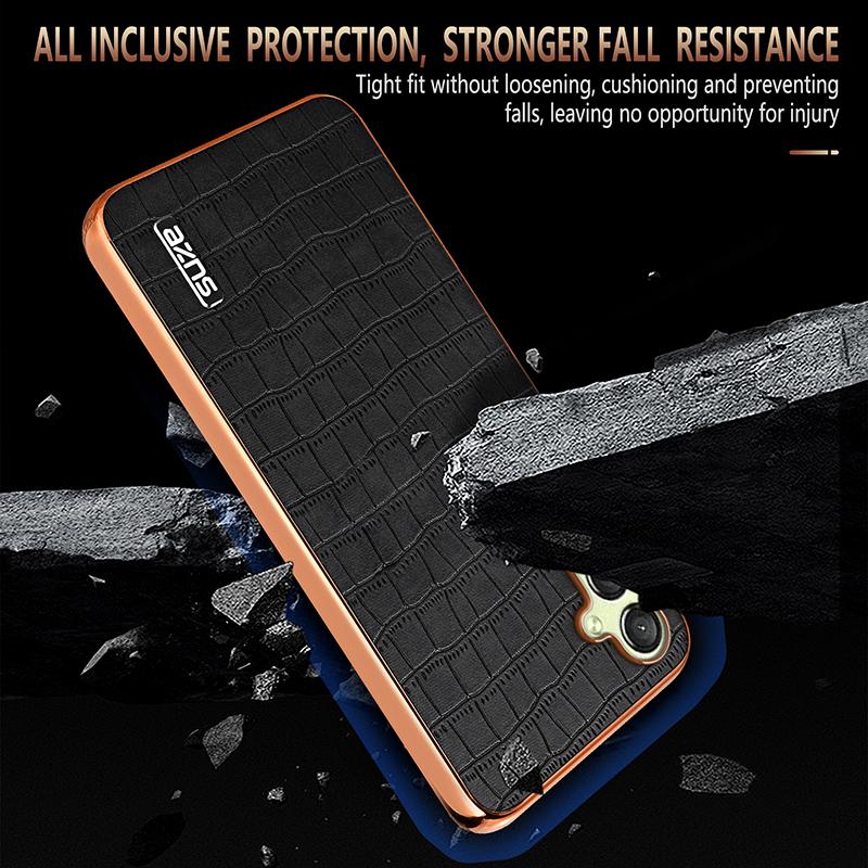 AZNS For Samsung Galaxy A16 5G/A16 4G Case Electroplating Crocodile Texture PU+TPU Phone Cover