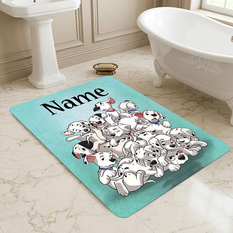 Personalized Name Dalmatian Pile Living Room Non-Slip Area Rug Soft Carpet for Bedroom Kids Playroom Sofa Office Home Decor Doormat