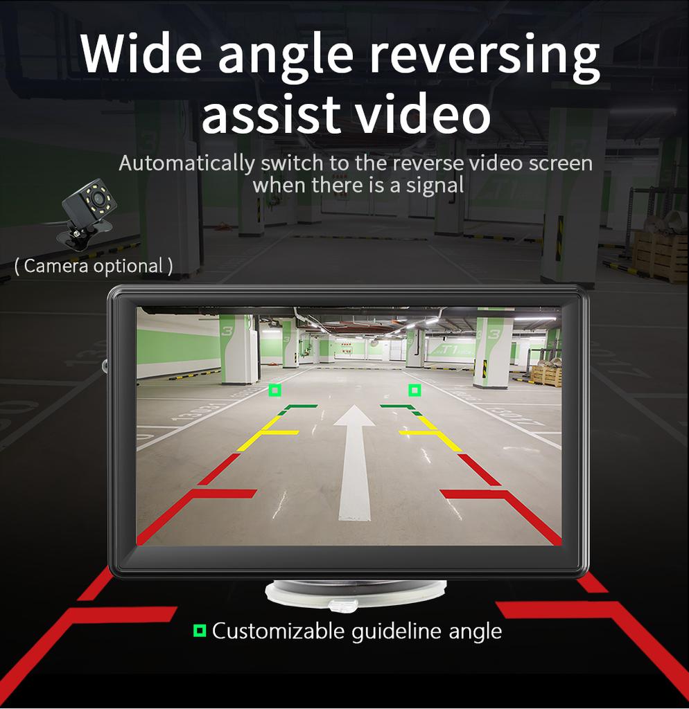 Universal 7 Inch Car Multimedia Screen BT Portable Digital FM Radio Wireless CarPlay Android Auto WIFI Car Navigation High-definition Reversing Camera