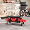 Rolling Mechanic Stool, 135kg Capacity Workshop Stool with 360 degrees Swivel Wheels, Roller Creeper Seat with Slide Out Tool Trays, Drawer