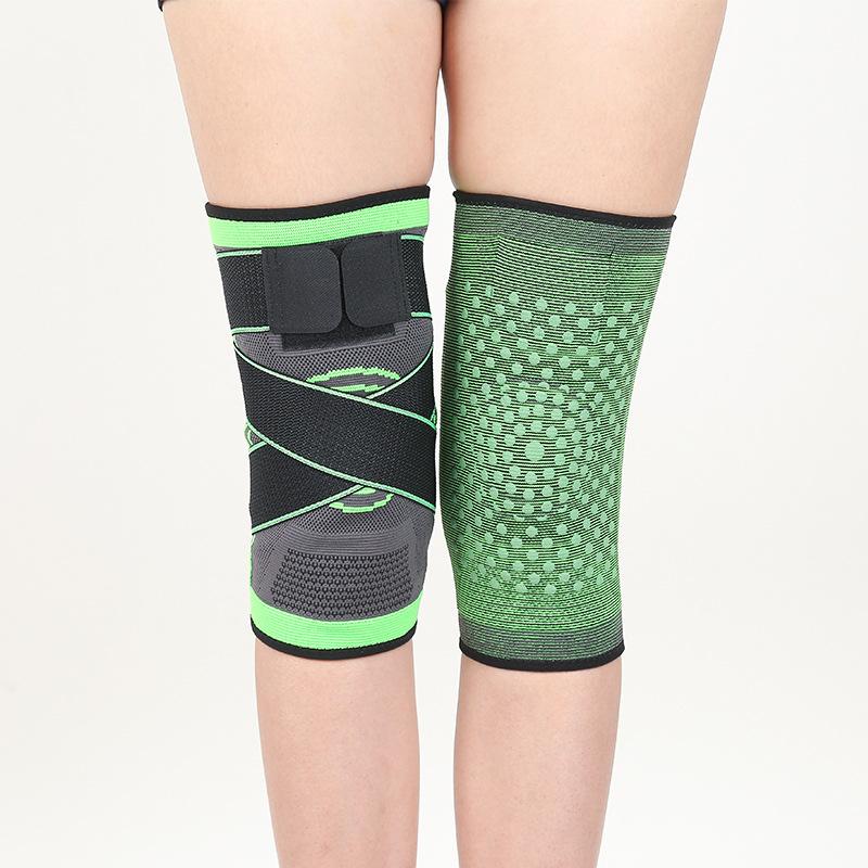 Sports Compression Strap Knee Pads Short Nylon Knit Breathable Wormwood Knee Guards for Cycling