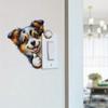 Cartoon Cute Pet Animal Wall Stickers, Open Light Socket Stickers, Living Room, Bedroom, Room Decoration, Self Adhesive Wall Stickers