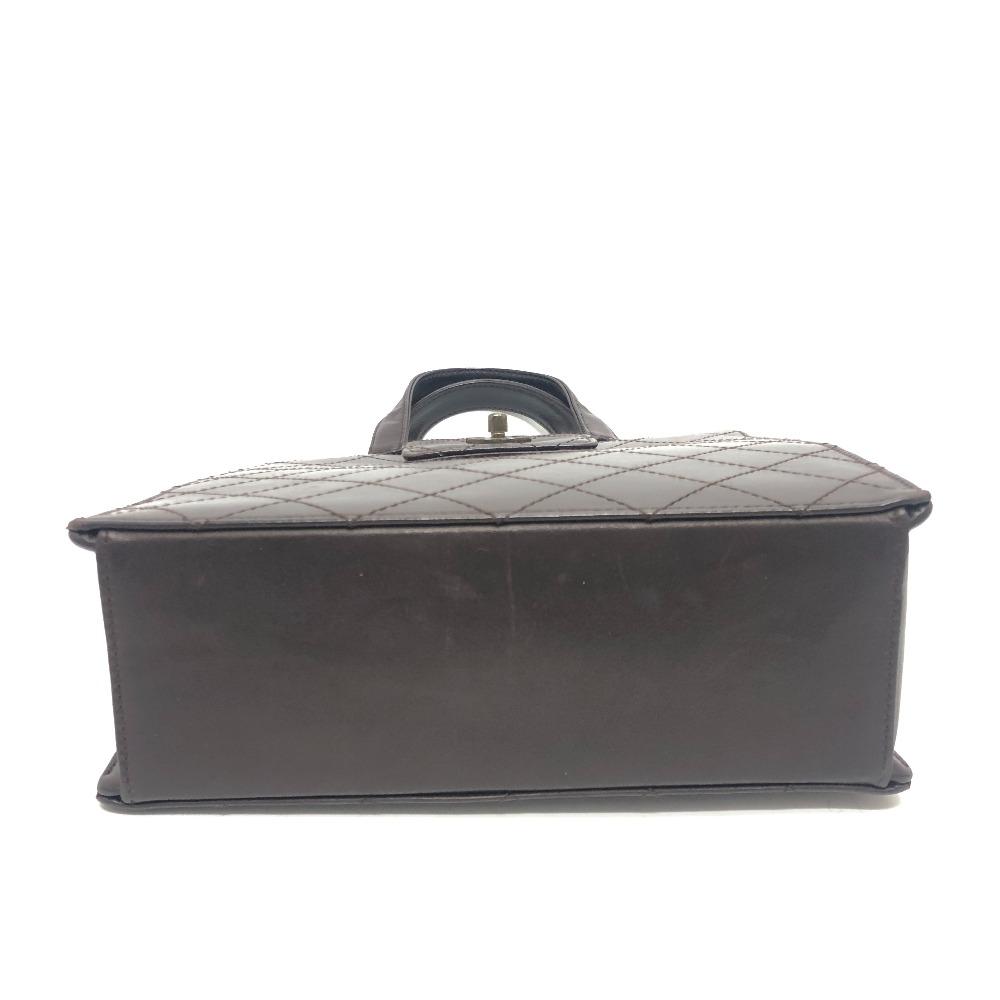 CHANEL Matelasse Turn lock Handbag Bag Backpack Hand Bag Calfskin Brown