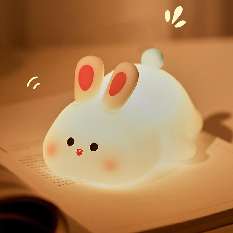 Cute Bunny Night Lights Party Decoration Rabbit Panda Light Table Lamp Photo Props Desk Figurine Bedside Lighting Kids Gifts