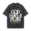 God Has A Plan Jeremiah 29 11 Christian Faith Quote Washed Short Sleeve Loose Streetwear Tee Hip Hop