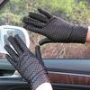 Summer Driving Fashion Women Dots Print Sun Protection Gloves Elastic Mittens