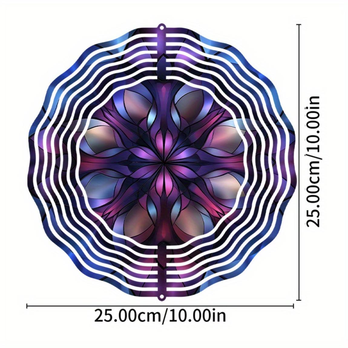 

10-дюймовый металлический ветряной спиннер, яркий фиолетово-синий, садовый декор, вращающийся на 360 градусов крюк для балкона, двора, улицы, всесезонный декоративный подарок 01A