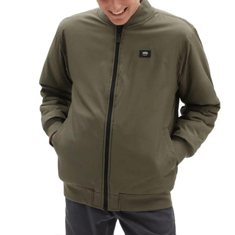 Vans Velvet Jackets Men's Green Baseball Collar Moderate VN0A5KLN0CT