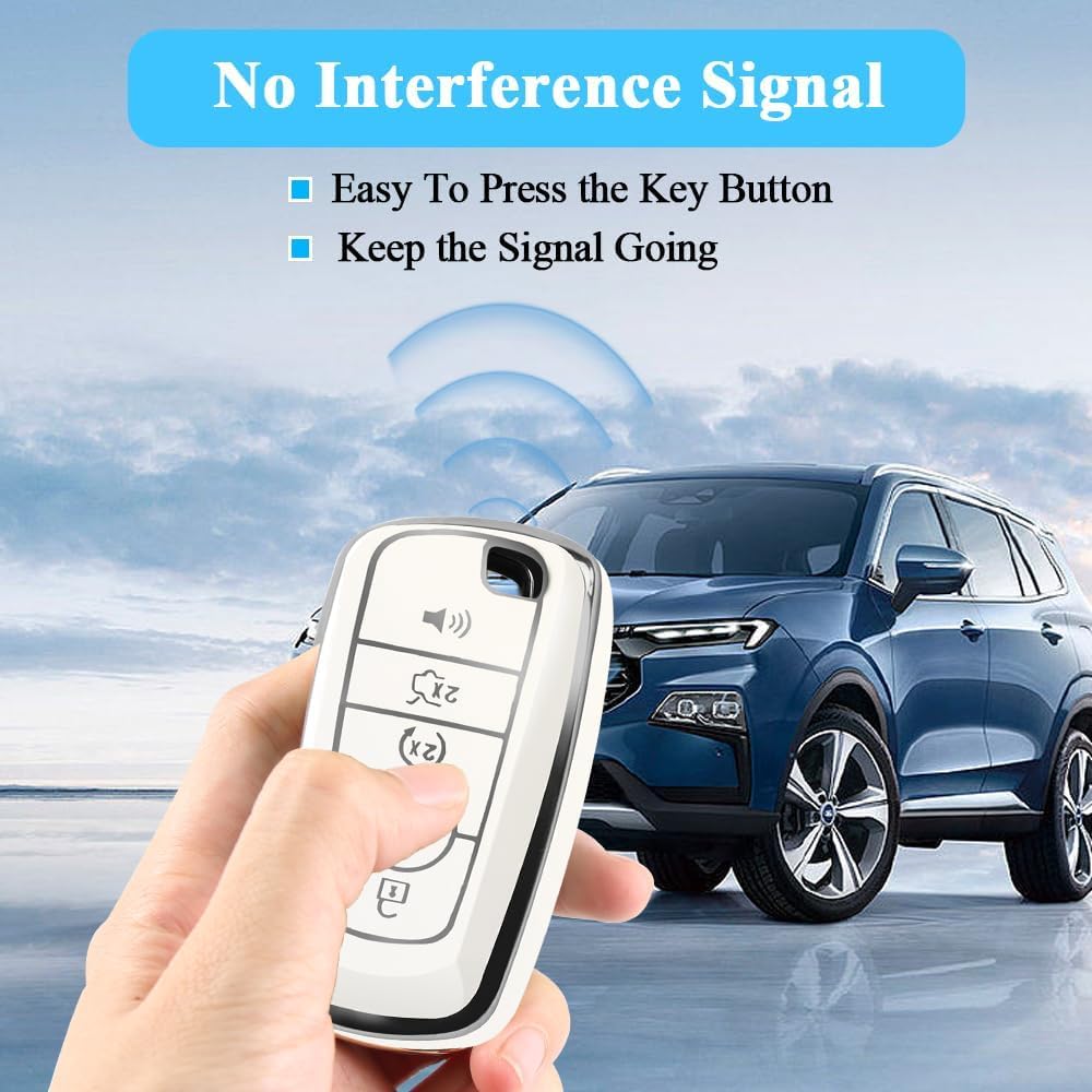 For Ford Key Fob Cover With Keychain,Car Key Case Shell Protector Holder 5 Buttons For Ford Explorer Fusion Escape Edge Expedition Mustang F150 F250