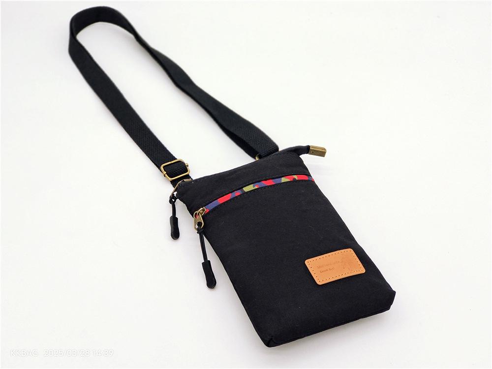 2025 Canvas Crossbody Bag: Simple Vertical Phone, Coin Purse, Versatile Single Shoulder Bag