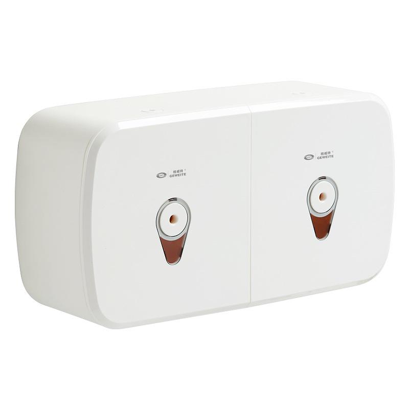 Punch-Free Wall-Mounted Waterproof Double Roll Toilet Tissue Holder