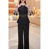 Spring 2025 Women's Luxury Suit: Stylish Slimming Top & Wide-Leg Pants Set
