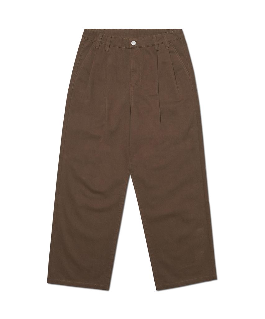 Nomaenyueol Loose Fit Two-Tuck Pants - Brown