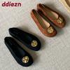Fashion Soft Fashion Metal Ladies Flats Slip On Shoes Casual Female Shallow Footwear Round Toe Women Flats With Shoes new