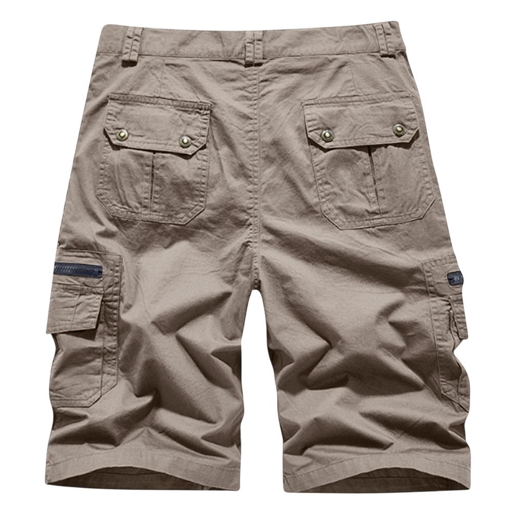 Men's Cargo 3/4 Pants - Vintage Loose-Fit Multi-Pocket Work Shorts