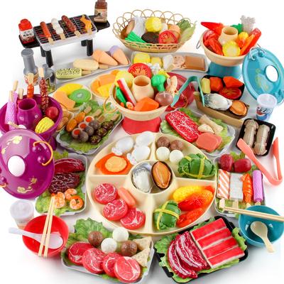 Cucina Giocattolo per Bambini Pentola Calda Spiedini Set Barbecue Piccola Pentola Calda Spiedini Ingredienti Pasti Utensili da Cucina Scatola Colorata