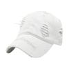 High quality letter ripped rough edge denim baseball cap men's summer wide brim hat women's American big head circumference cap
