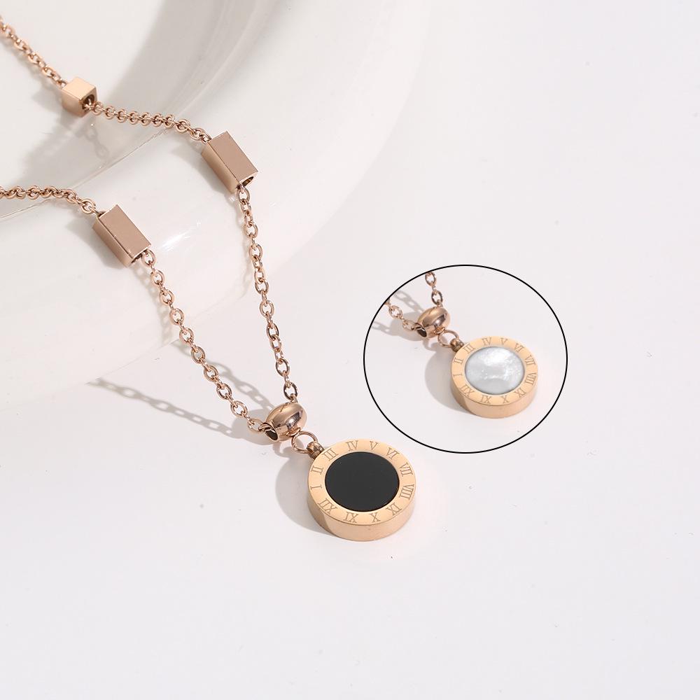 Elegant 18K Plated Titanium Steel Cross Necklace for Women - Light Luxury Clavicle Chain That Resists Fading