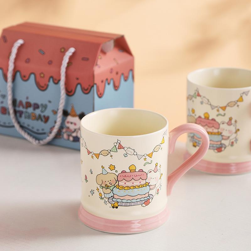 Birthday Bear Especially Beautiful Cup Birthday Gift Office Water Cup Cute Household Ceramic Mug