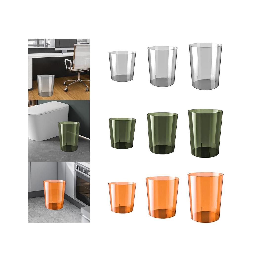 Wastebasket Transparent Modern Rubbish Bin for Home Kitchen Dressing Table