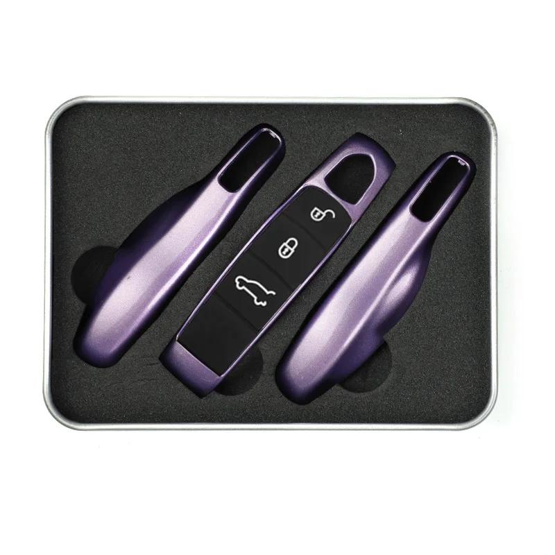 Car Smart Remote Key Case Fob Covers Set Shell for Porsche Panamera Spyder Carrera Macan Boxster Cayman Cayenne 911 970 981 991