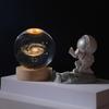 Remote Control Crystal Ball Night Light with Wooden Base – 3D Carving Luminous Glass Ornament, Perfect for Birthdays.