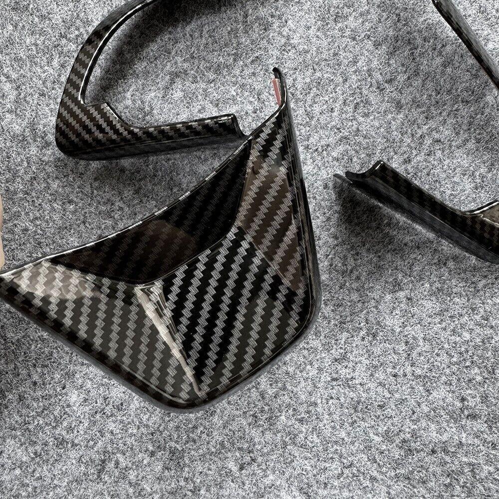 Carbon Fiber Look Steering Wheel Panel Bezel Trim Moldings For 2024 Suzuki Swift
