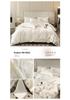 Hepburn Series: Luxurious Floral Embroidery Cotton Bed Sheet Set - Skin-Friendly, Fitted Style, Four-Piece