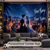 Corpse Bride Emily Victor Personalized Tapestry Support Custom Name, Wall Art Home Decoration