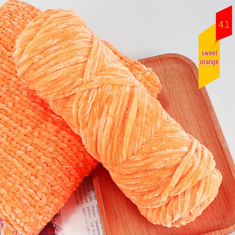 Chenille Gold Velvet Chunky Yarn Kit for Hats, Scarves, Sweaters, Dolls, and DIY Knitting