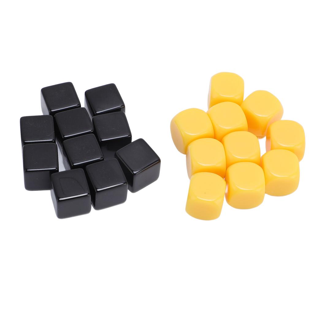 20Pcs 16mm Blank Dice Plastic Impact Proof Multifunctional DIY Blank Dice with Storage Bag for Board