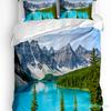3pcs Bedding Set Winter Snow Mountain Morning Scenery House Duvet Cover Pillow Case Boy Kid Teen Girl Bedding Covers Set