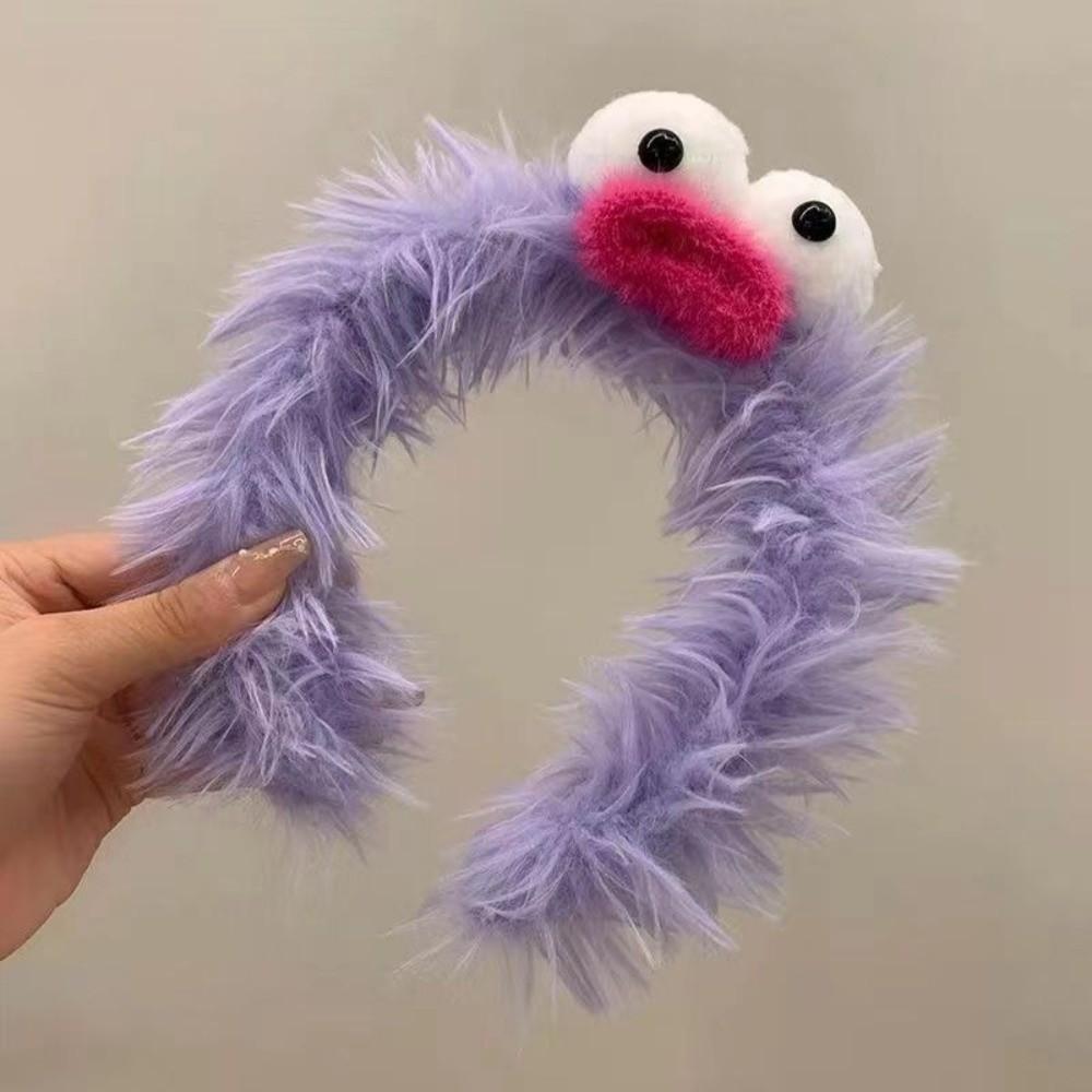 

Colorful Headband Plush Funny Hair Hoop Creative Cosplay Hairband фіолетовий