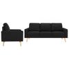Day and Night - Day and Night 2-piece Black Fabric Sofa Set