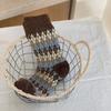 Little Red Book Thickened Warm Wool Socks For Children Piles Up Winter Diamond Lattice Nordic Style Socks